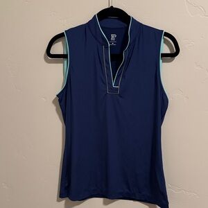 EP New York Navy, golf or tennis top with turquoise and gray piping